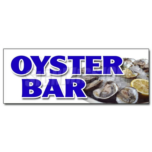 12" OYSTER BAR DECAL sticker fresh clams crabs seafood beer liquor restaurant