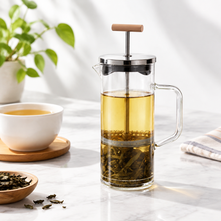 12 OZ / 350 ML (1-2 CUPS) Glass Tea Press with Copper Pull Handle and Stainless Steel Filter price history and forecast - Unbranded 889108924636