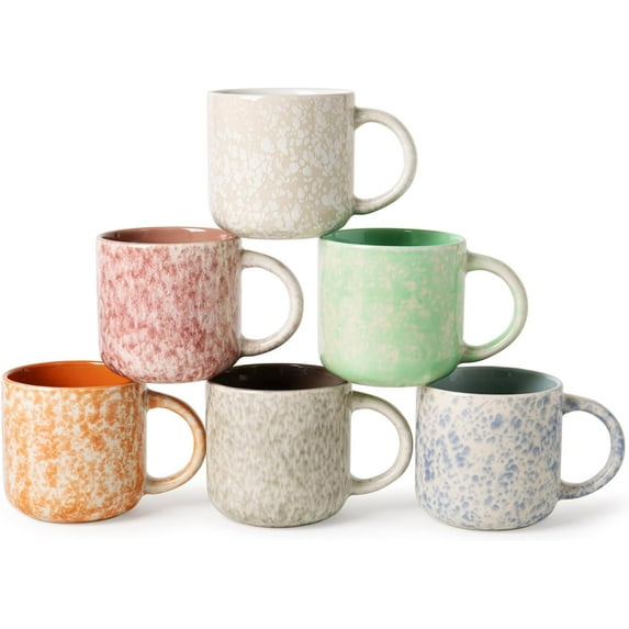 12 OZ Coffee Mugs Set of 4, Ceramic Coffee Mugs,Modern Coffee Mugs Set with handle for Tea/Latte/Cappuccino/Milk/Cocoa. (colorful, 4 Count(Pack of 1))