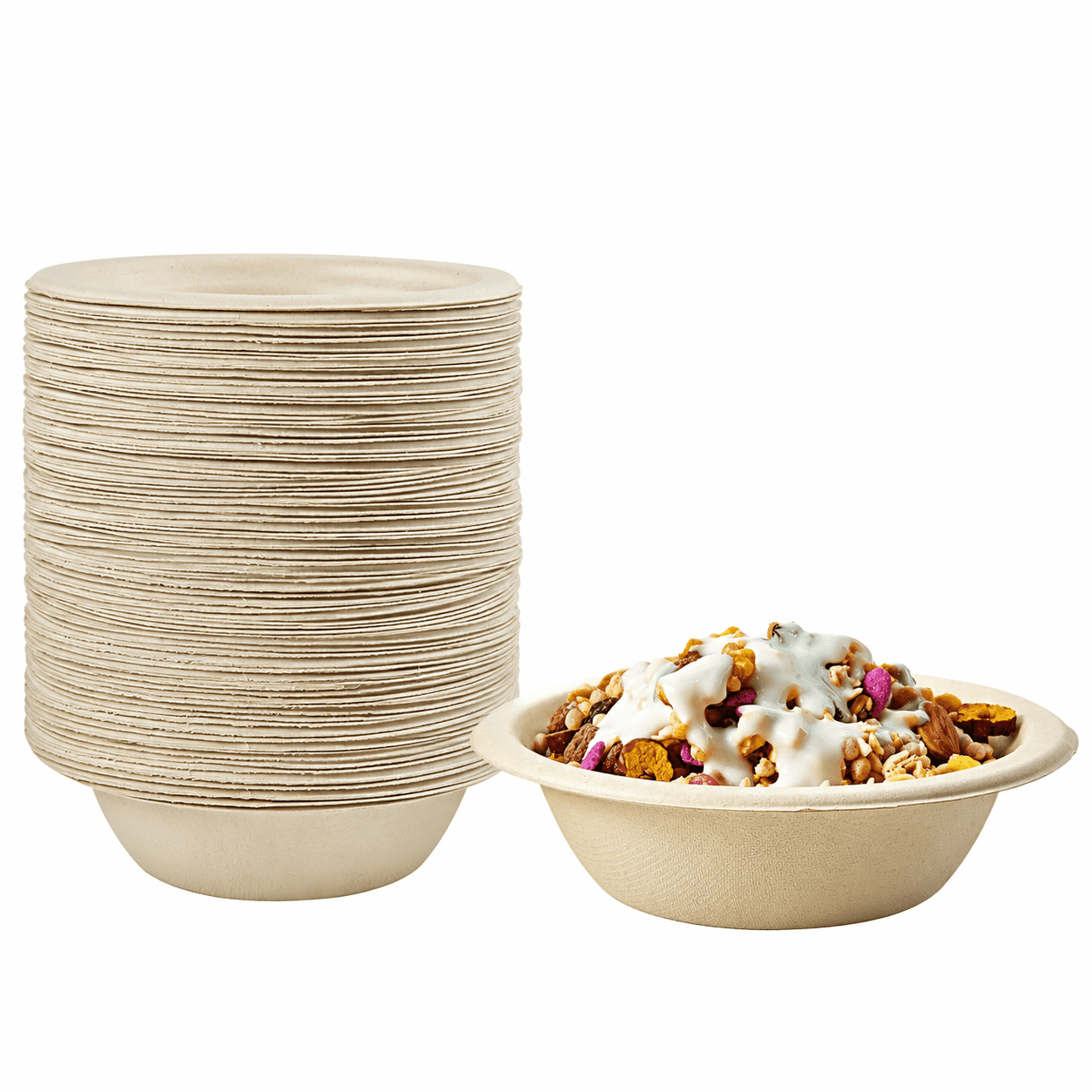 12 OZ Compostable Paper Bowls, Bagasse Bowls - Walmart.com