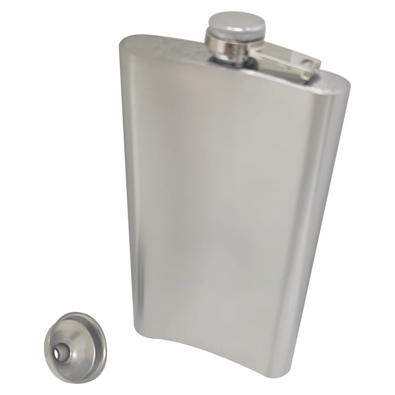 12 OZ Stainless Steel Pocket Flask with Funnel Portable Whiskey Drinking Flask
