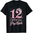 thumbnail image 1 of 12 Official Pre-Teen Pink Crown Happy 12th Birthday For Girl T-Shirt Gift for Da, 1 of 2