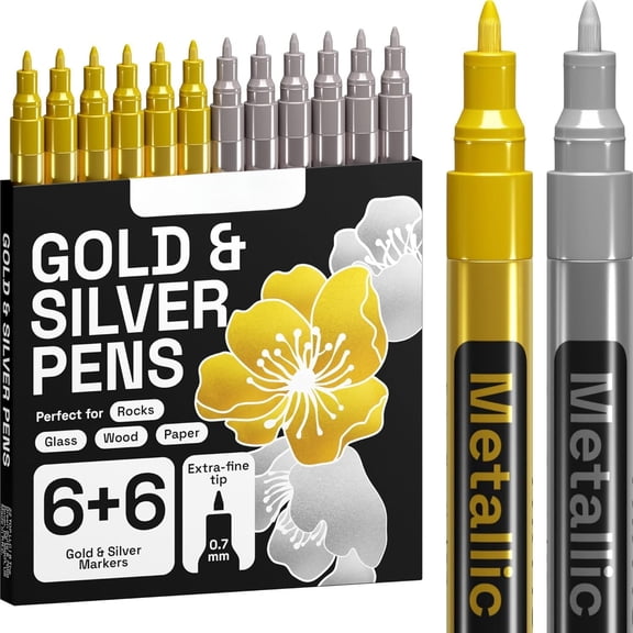 12 Oil-based & Pens- 0.7mm Extra-Fine Markers for , , Rock, Fabric, Glass, Ceramic, , , and - Quick Dry,