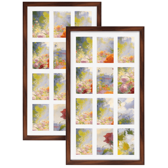 12 Opening 4x6 Collage Picture Frames 2 Pack, Brown