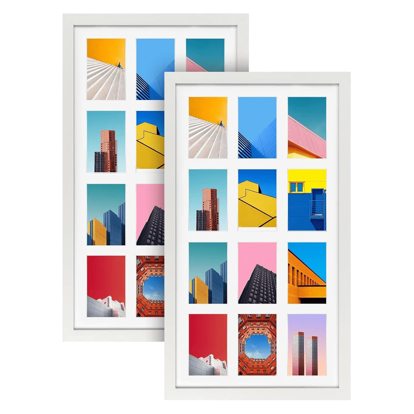 12 Opening 4x6 Collage Picture Frames,  White Photo Frames for Gallery Wall, Set of 2