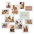 thumbnail image 1 of 12-Opening Wooden Collage Picture Frame Wall Made to Display Eight 4" x 6" and Four 6" x 8" – White made in Ukraine, 1 of 7