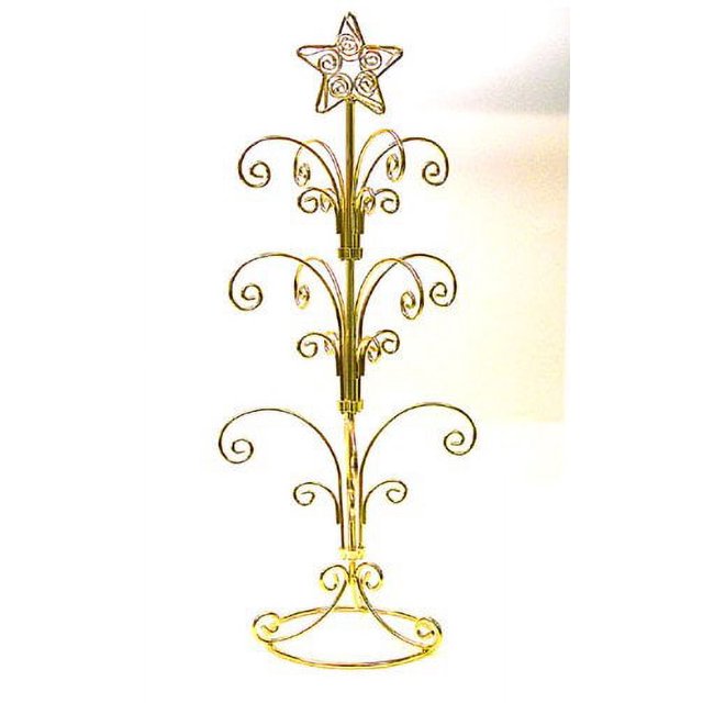 12Ornament Bright Brass Finish Display Stand