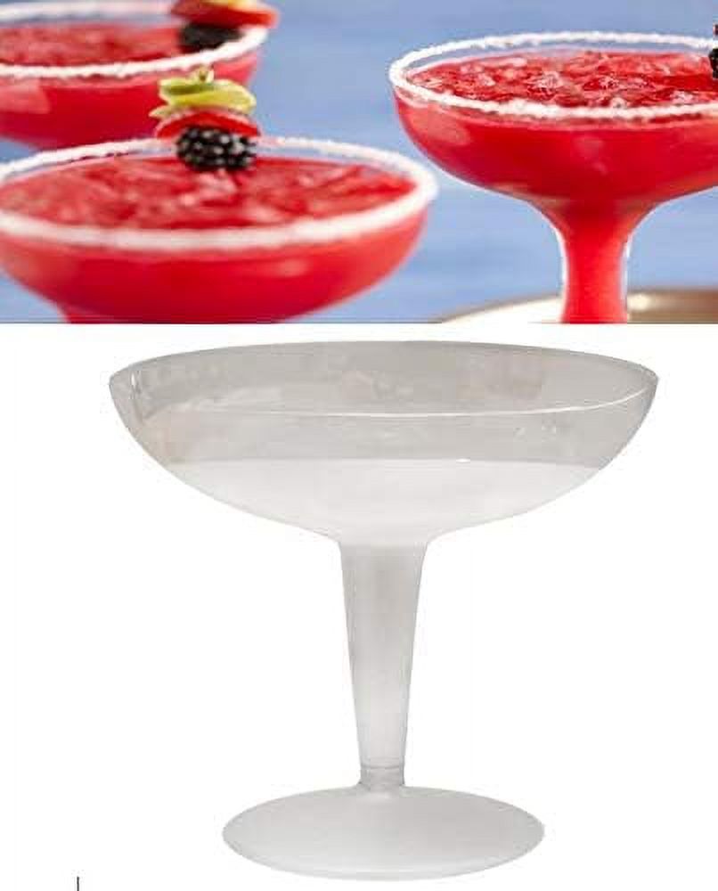 12Ounce Clear Plastic Margarita Glasses 10Pack for Parties