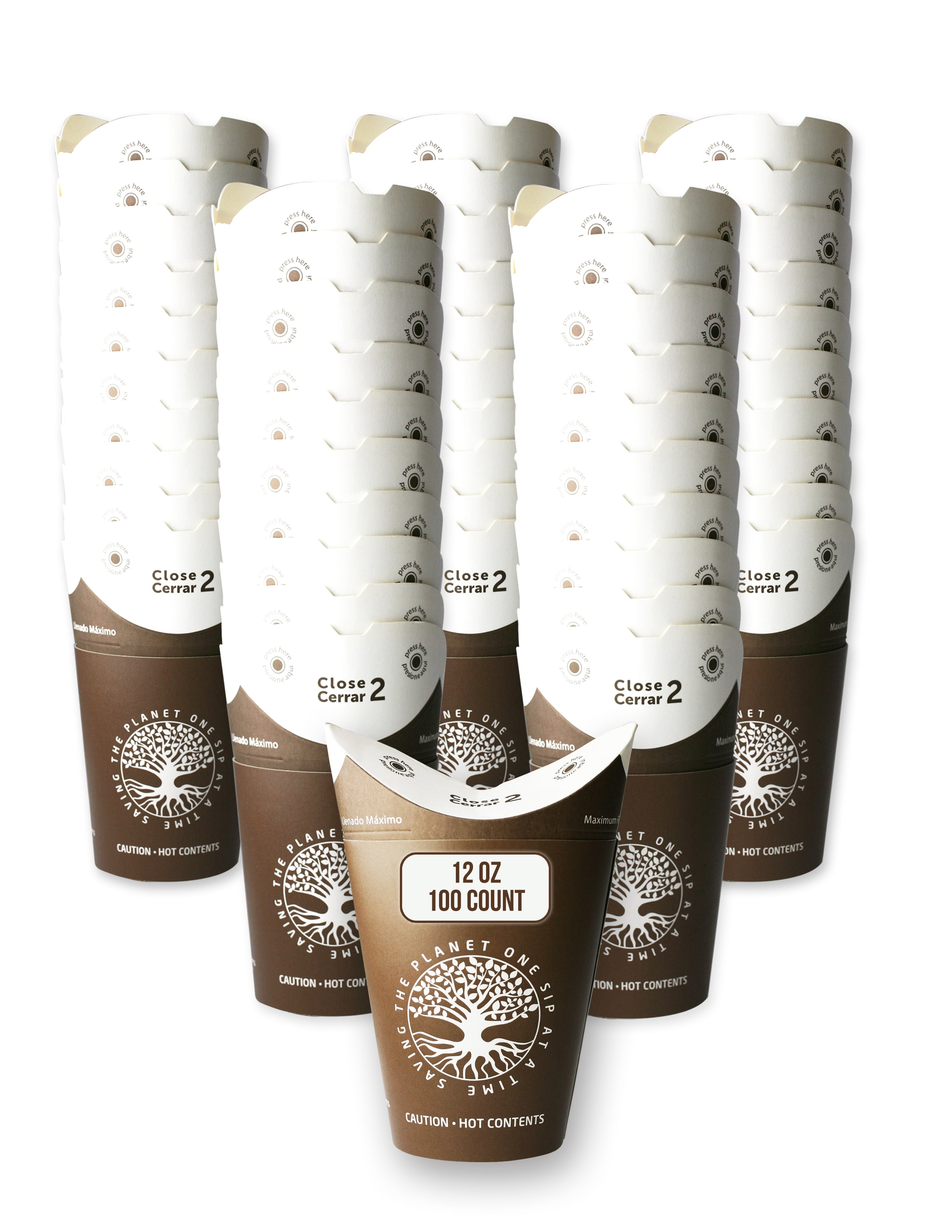 12 Ounce Coffee Cups- 100 Count. Eco Friendly Disposable Coffee Cups ...