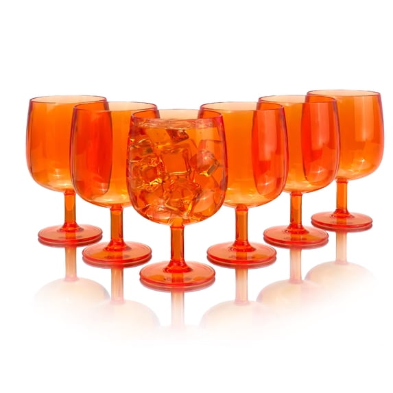 12 Ounce Plastic Wine Glasses Set Of 6,Unbreakable Acrylic Wine Glasses,Reusable Colored Plastic Goblets Stackable,Dishwasher Safe Bpa Free Ideal For Parties