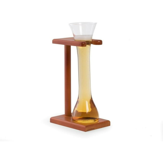 12 Ounce Quarter Yard of Ale Glass with Wooden Stand