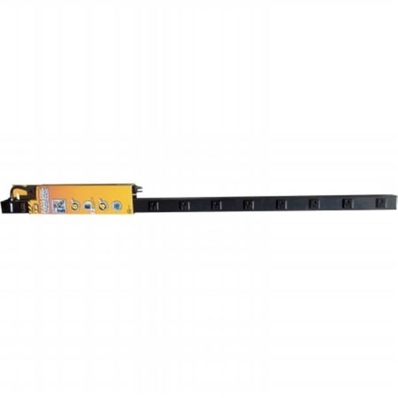 12 Outlet Black Metal Power Strip with Cord, 4 ft.
