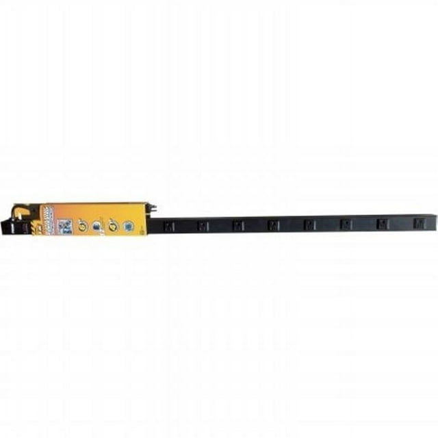12 Outlet Black Metal Power Strip with Cord, 4 ft.
