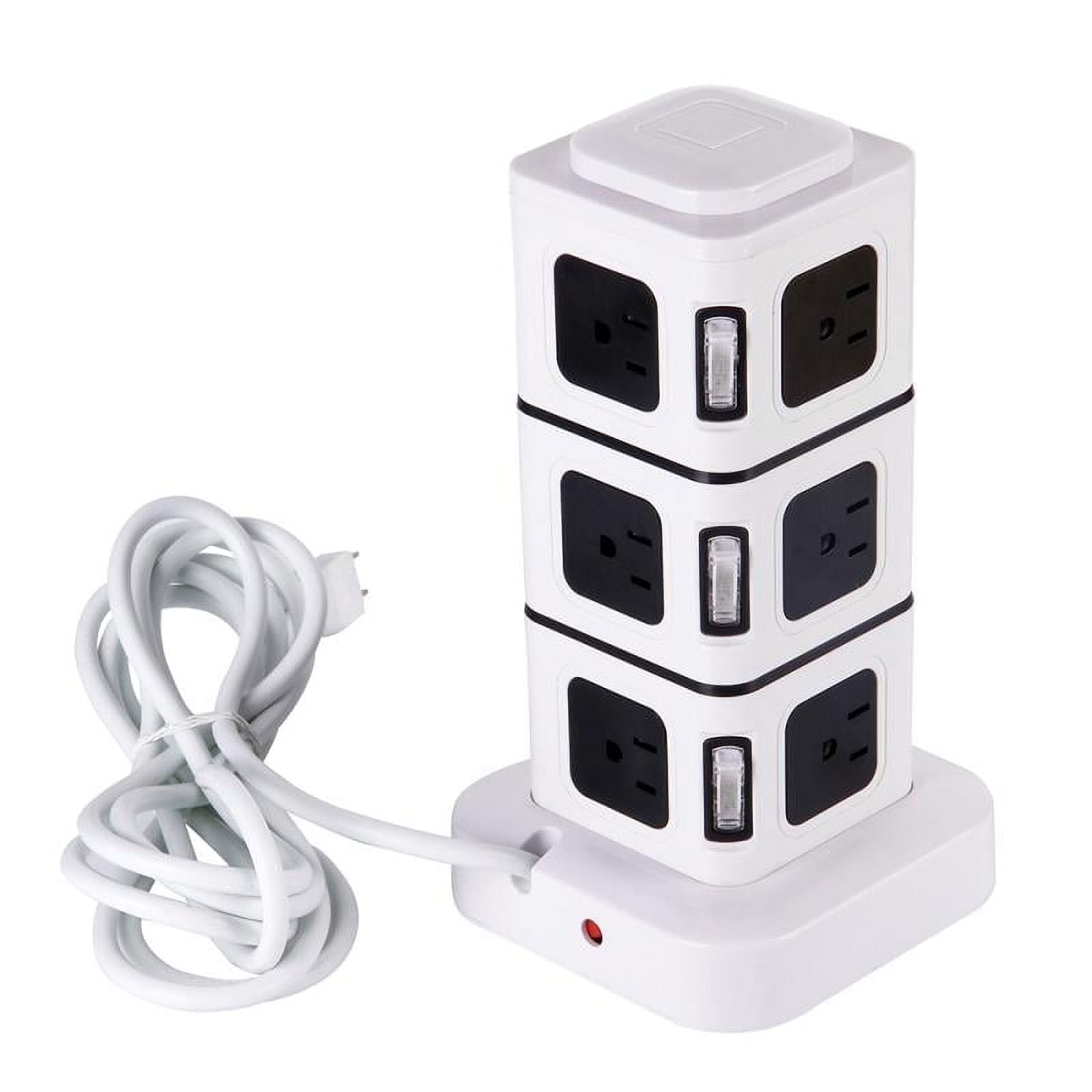 12-Outlet Surge Protector Power Strip – 6.5ft Cord, White Power Socket for Home, Office & Electronics