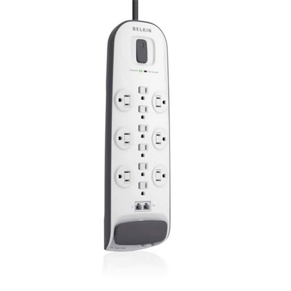 12-Outlet Surge Protector With Ethernet- Cable/Satellite And Telephone ...