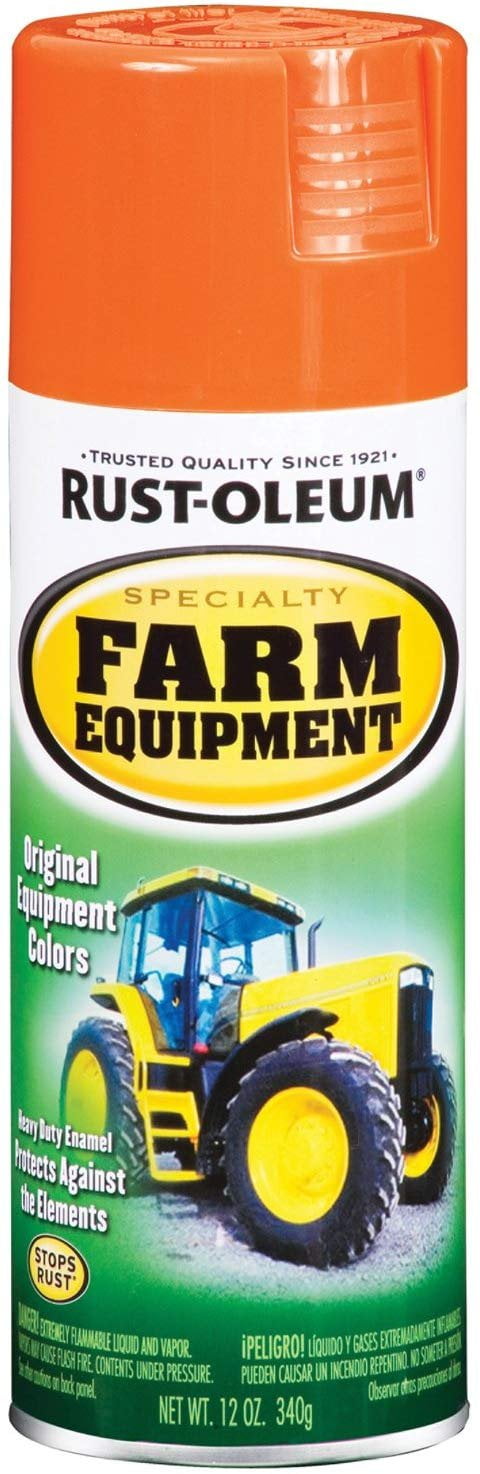Rust-Oleum 12 Oz Allis Chalmers Orange Farm Equipment Spray Paint [Set of 6] — Interior & Exterior Use, Professional Finish
