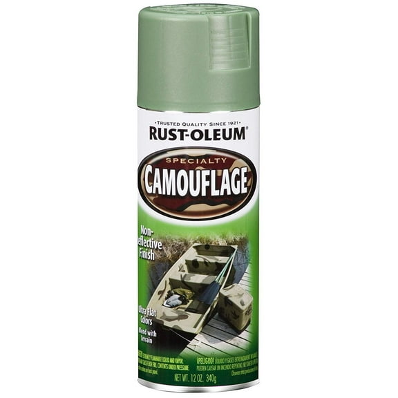 Rust-Oleum Camouflage Spray Paint Matte - Quick Drying, Army Green - Set of 6, 12 oz