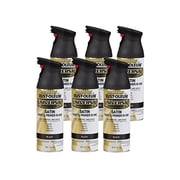 Rust-Oleum Universal Spray Paint Satin Black - Ergonomic Design, Interior/Exterior - 12 Oz, Set of 6