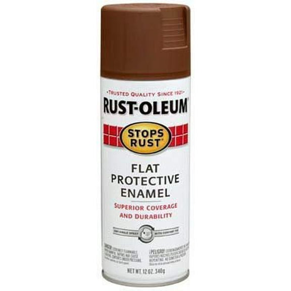 12 Oz Brown Stops Rust Flat Protective Enamel [Set of 6]