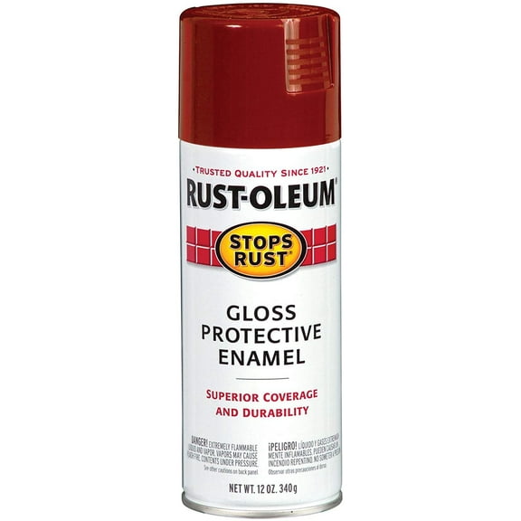 Rust-Oleum Stops Rust Protective Enamel Gloss Spray Paint - Durable - Set of 6, 12 oz, Red