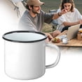 thumbnail image 1 of 12 Oz Enamel Camping Mug – Portable Metal Coffee Cup with Handle for Home/Camping/Picnics (1PC，White), 1 of 9