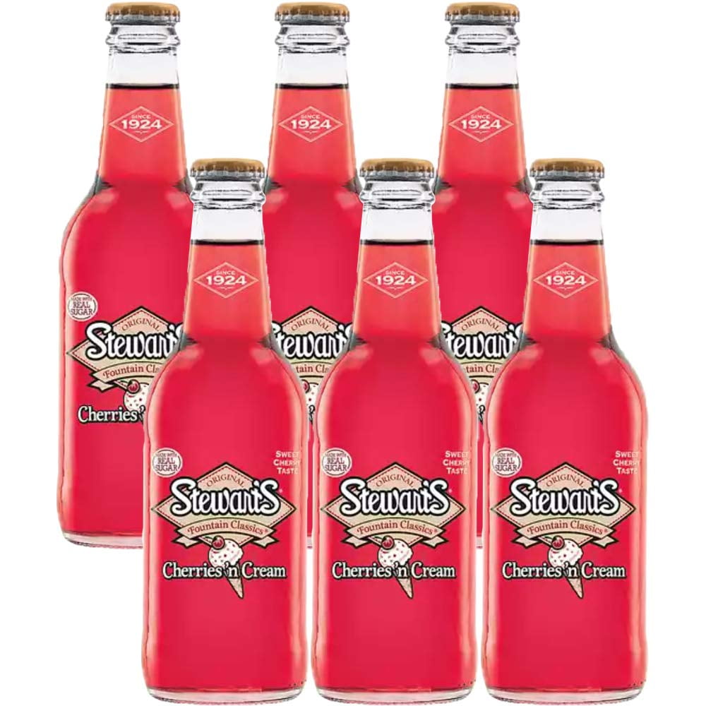 12 Oz Glass Bottle Soda (6 Pack Total Of 72 Oz) (Cherries ' Cream Soda