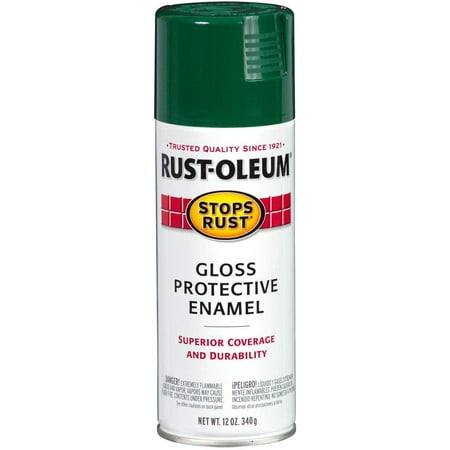 Rust-Oleum Protective Enamel Spray Paint Gloss - 12 Oz, Hunter Green, Set of 6 — Interior & Exterior Use, Professional Finish
