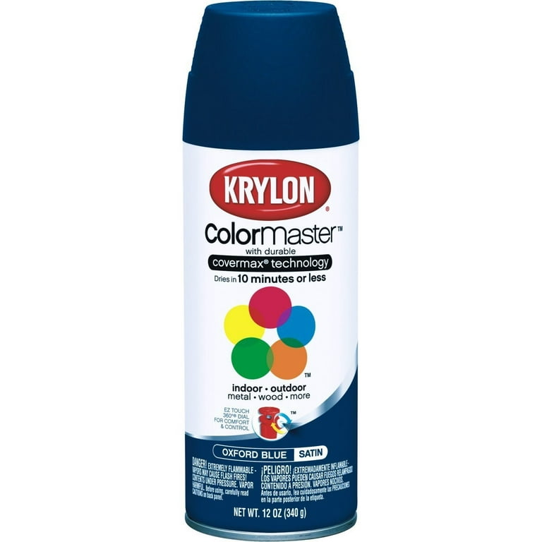 12 Oz Oxford Blue Satin Indoor/Outdoor Spray Paint 53523 [Set of 6]