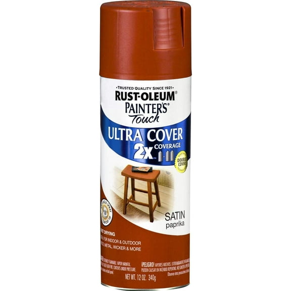 Painter's Touch Painter's Touch 2X Ultra Cover Spray Paint Satin - Durable - Set of 6, 12 oz, Red