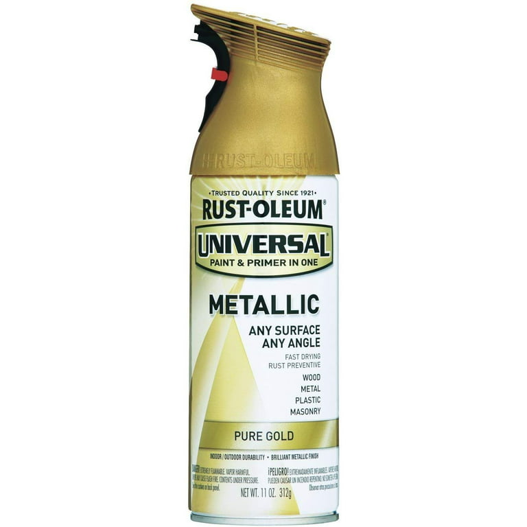 Rust-Oleum 245221 Universal All Surface Metallic Spray Paint, 11 oz, Pure  Gold