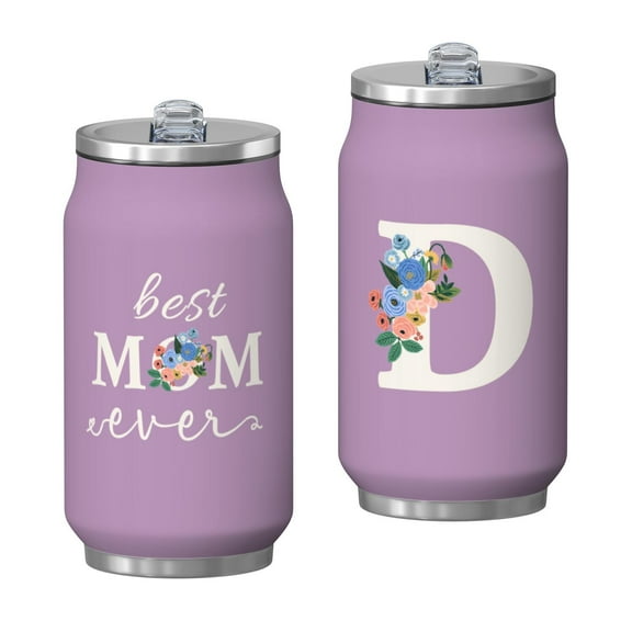 12 Oz Purple Coffee Travel Mug for Mom with Lid, Double Wall Vacuum Reusable Stainless Steel Water Bottle Leak Proof Insulated Hot Cold Coffee Cup Gift for Mothers Day(1pcs)