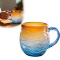 thumbnail image 1 of 12 Oz Sea Glass Sundown Mug, Handcrafted Ocean Wave Pattern Coastal Beach Themed Mug, Unique Textured Artistic Drinkware for Coffee Tea Gift for Ocean Beach Surf Lovers, 1 of 7