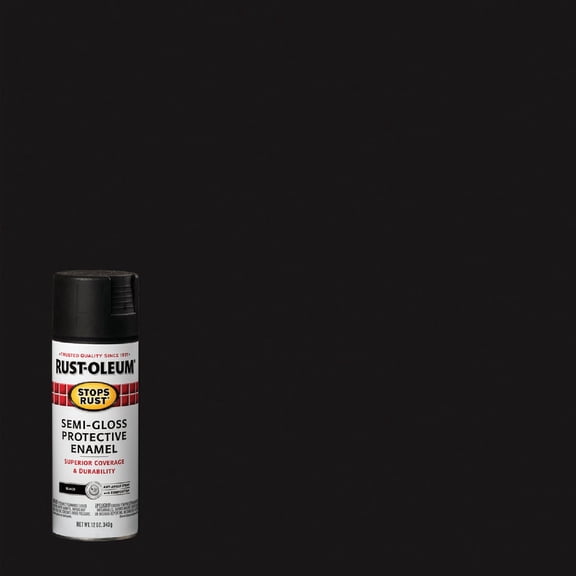 6-pack Rust-Oleum Semi Gloss Black Protective Enamel Spray Paint - Durable - 6 Pack, 12 Oz — Interior & Exterior Use, Professional Finish