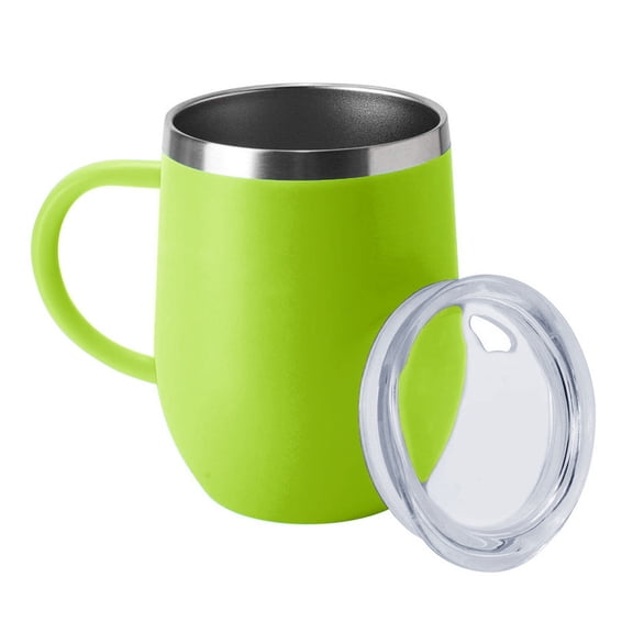 12 Oz Stainless Steel Wine Tumbler Bulk with Lid, Personalized Insulated Tumblers Set, Travel Coffee Cups, Pack of 1, Green