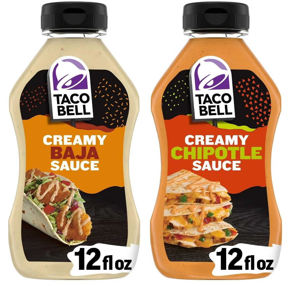 12 Oz Taco Bell Creamy Chipotle Sauce & 12 Oz Taco Bell Creamy Baja