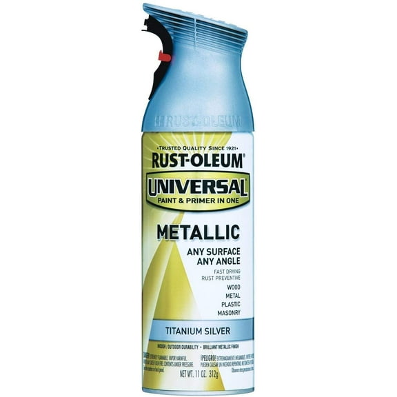 Rust-Oleum Universal Titanium Silver Spray Paint - Ergonomic Design - 6 Pack, 12 oz