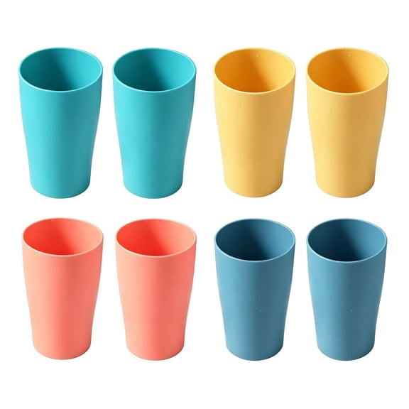 12 Oz Tumbler Cups, Multicolor Unbreakable Drinking Cups, Microwave and Dishwasher Safe BPA-Free, Reusable PP Cups For Smoothies, Mouth Rinse, Water, Essential for Home and Away, Set of 8,Colorful