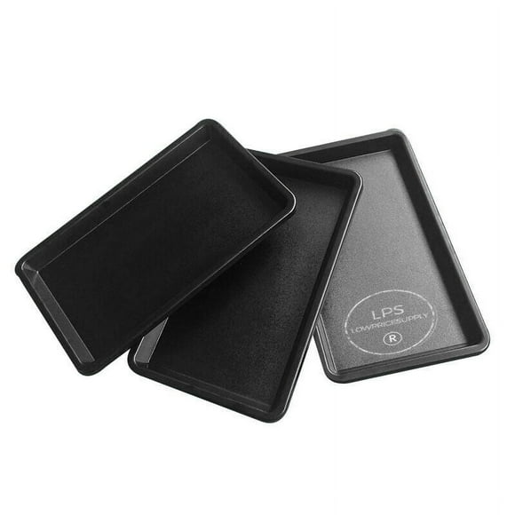 "12 PACK - 12"" x 24"" Black Fiberglass Market Display Tray"