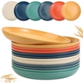 thumbnail image 1 of 12 PACK 6 Inch Lightweight Wheat Straw Plates, Microwave and Dishwasher Safe BPA Free and Healthy Wheat Straw Plates, Unbreakable Deep Dinner Plates, 1 of 7