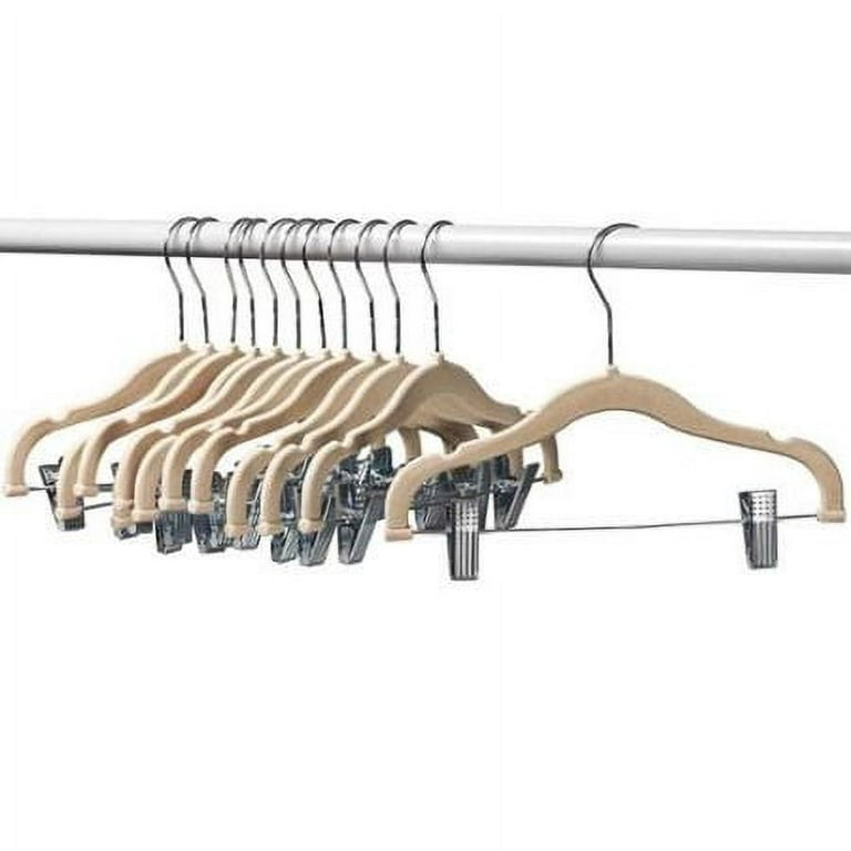Baby Clothes Hangers With Clips Ivory - 12 Pack Ultra-thin No Slip