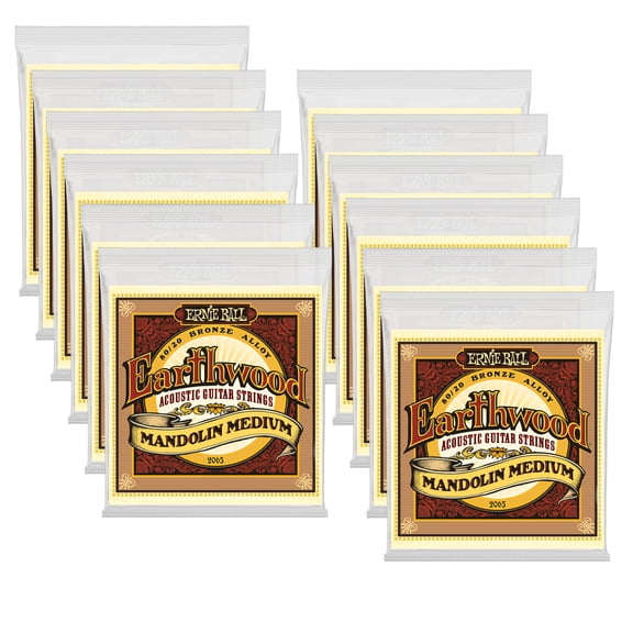 12 PACK Ernie Ball Earthwood Mandolin Medium Loop End 80/20 Bronze Strings P02065