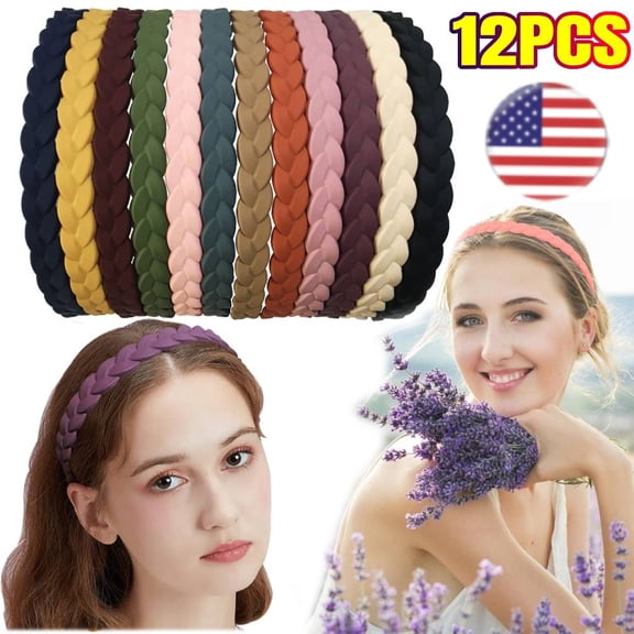 12 PACK  Fashion Color Thin Headbands, Hard Headbands with Teeth for Women Thin Plastic Hair Headbands for Lady