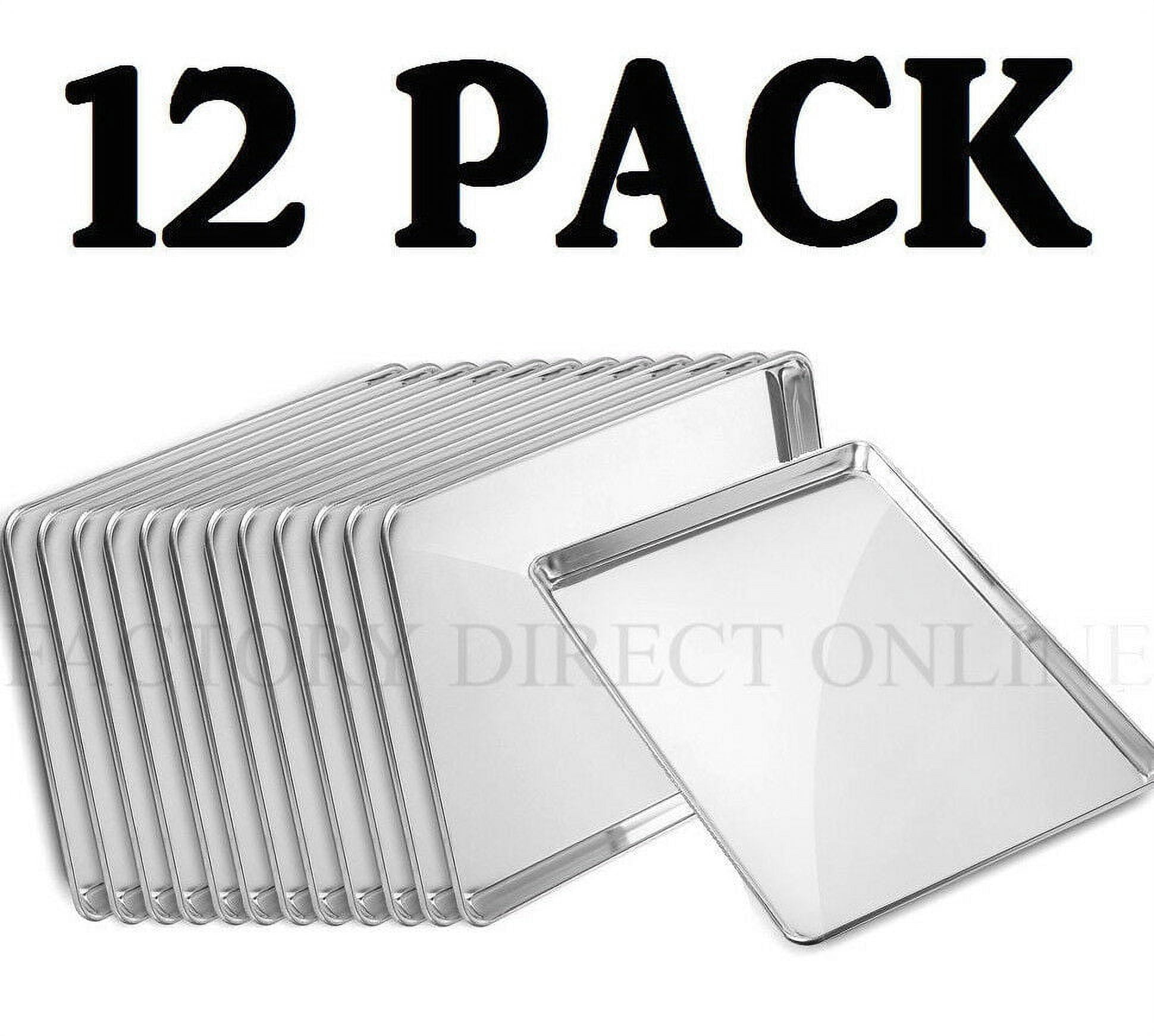 BIEAMA 12 Pack Half Size Baking Sheet Pan Aluminum Commercial Pan for Oven  Freezer Bakery Hotel Restaurant 13 × 18