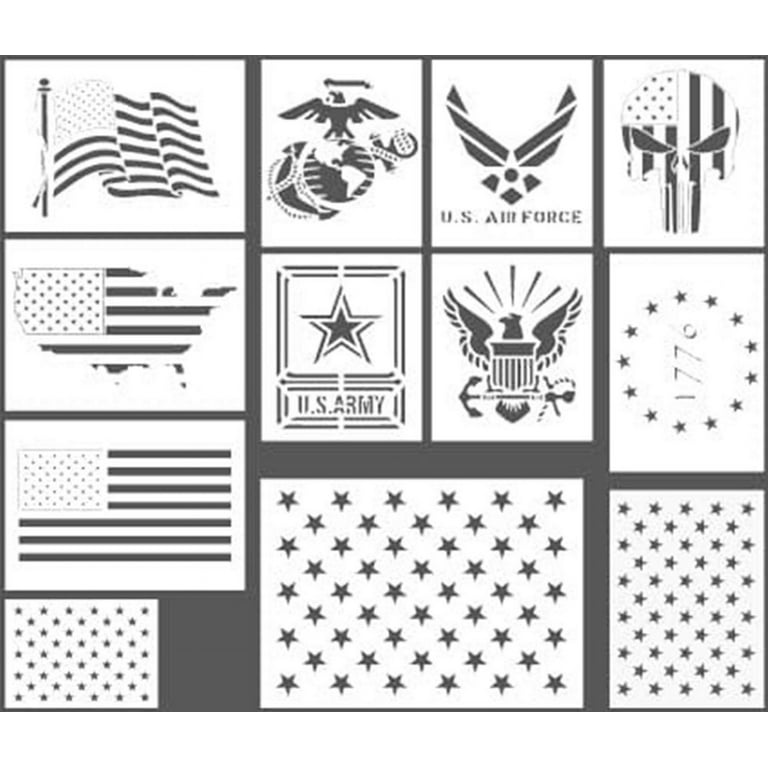 Military Number Stencil Set | Value Pack 1/2 inch
