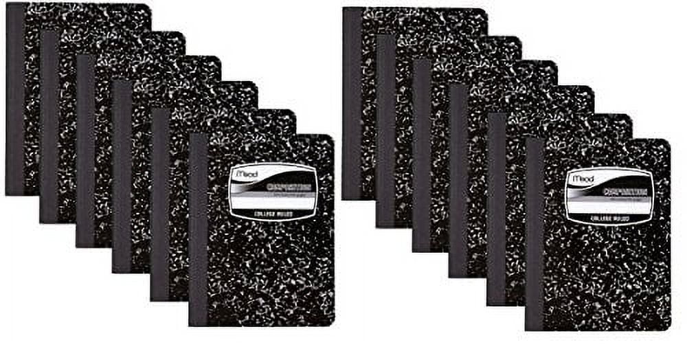 12 PACK-Of Mead Square Deal Composition Book, 100-Count, College Ruled, Black Marble (09932) 12 pack