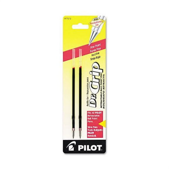 12 PACK: Pilot Dr Grip Ballpoint Ink Refill, 2-Pack for Pen Fine Pt Red (77212)