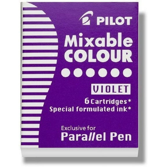 12 PACK Pilot Parallel Pen Ink Refill Calligraphy Pen Purple, 6 per Pack(77309) by Pilot