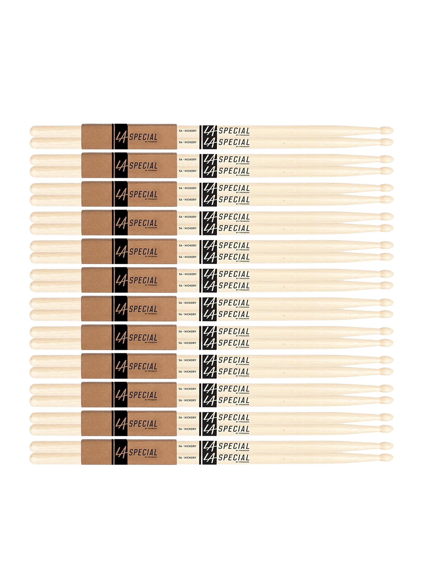 12 PACK Promark LA Special 5A Wood Tip Drumstick, LA5AW-12