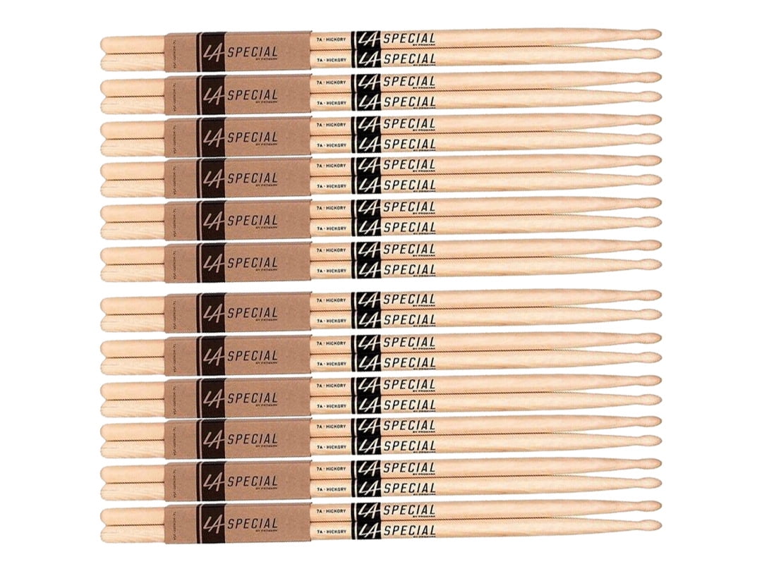 12 PACK Promark LA Special 7A Wood Tip Drumstick, LA7AW-12