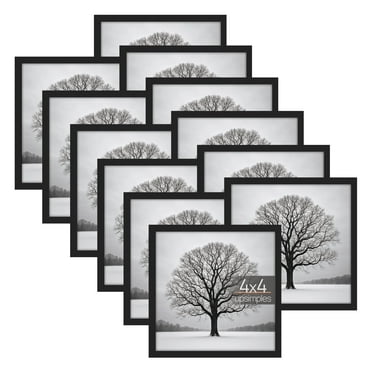 Sindcom 12 Pack 4x4 Picture Frames,Display Pictures 4x4 Without Mat,Gallery Wall Photo Frames, Black